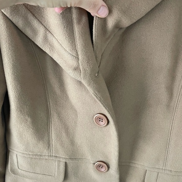 Harve Benard, size 10, camel color wool cashmere nylon blend wide lapel jacket - Picture 4 of 9